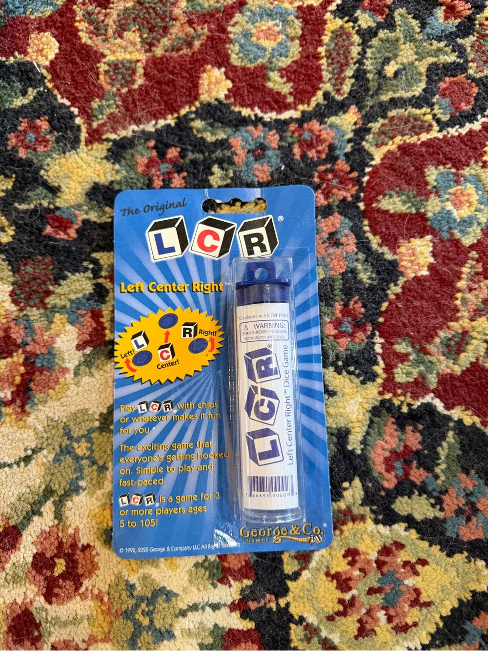LCR Dice Game Travel Tubes - Blue Packaging